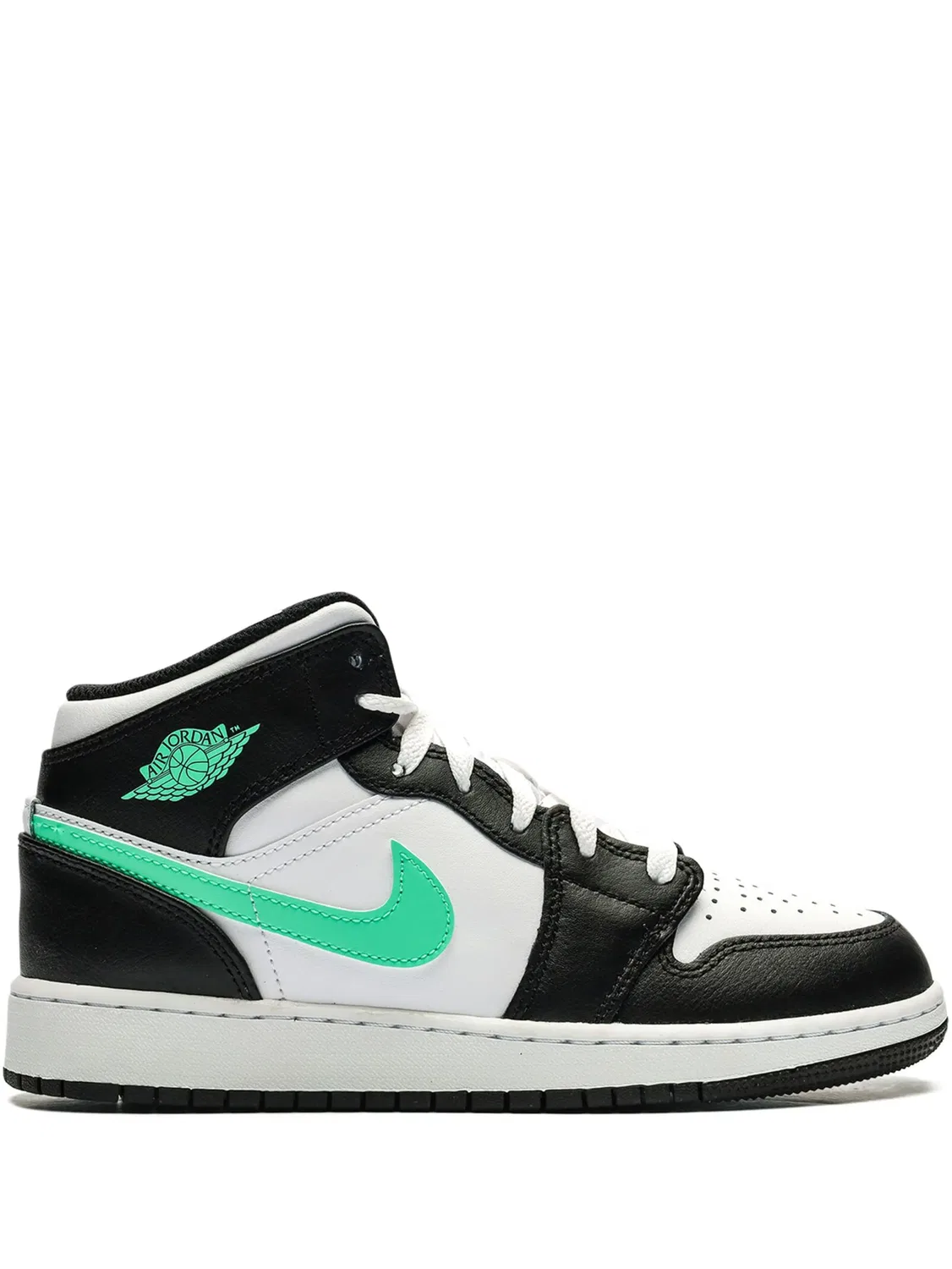 Кроссовки Air Jordan 1 Mid "Green Glow", черный