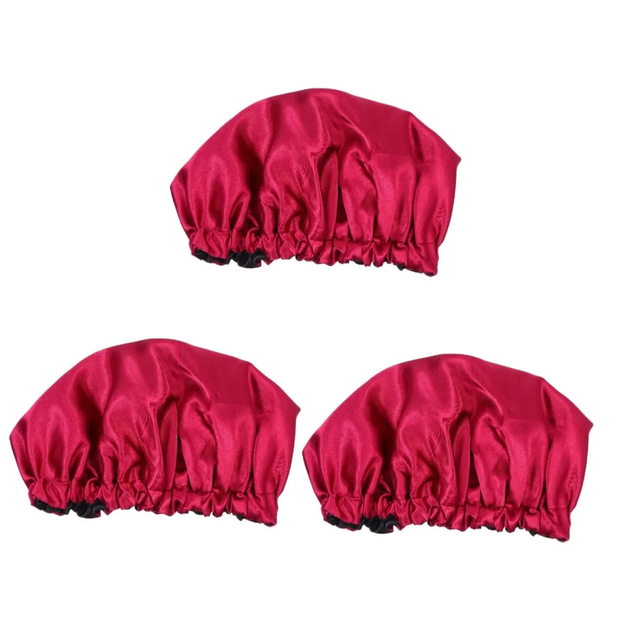Набор шапочек для душа Satin, Amosfun, 3 шт, 34x34 см, Черный