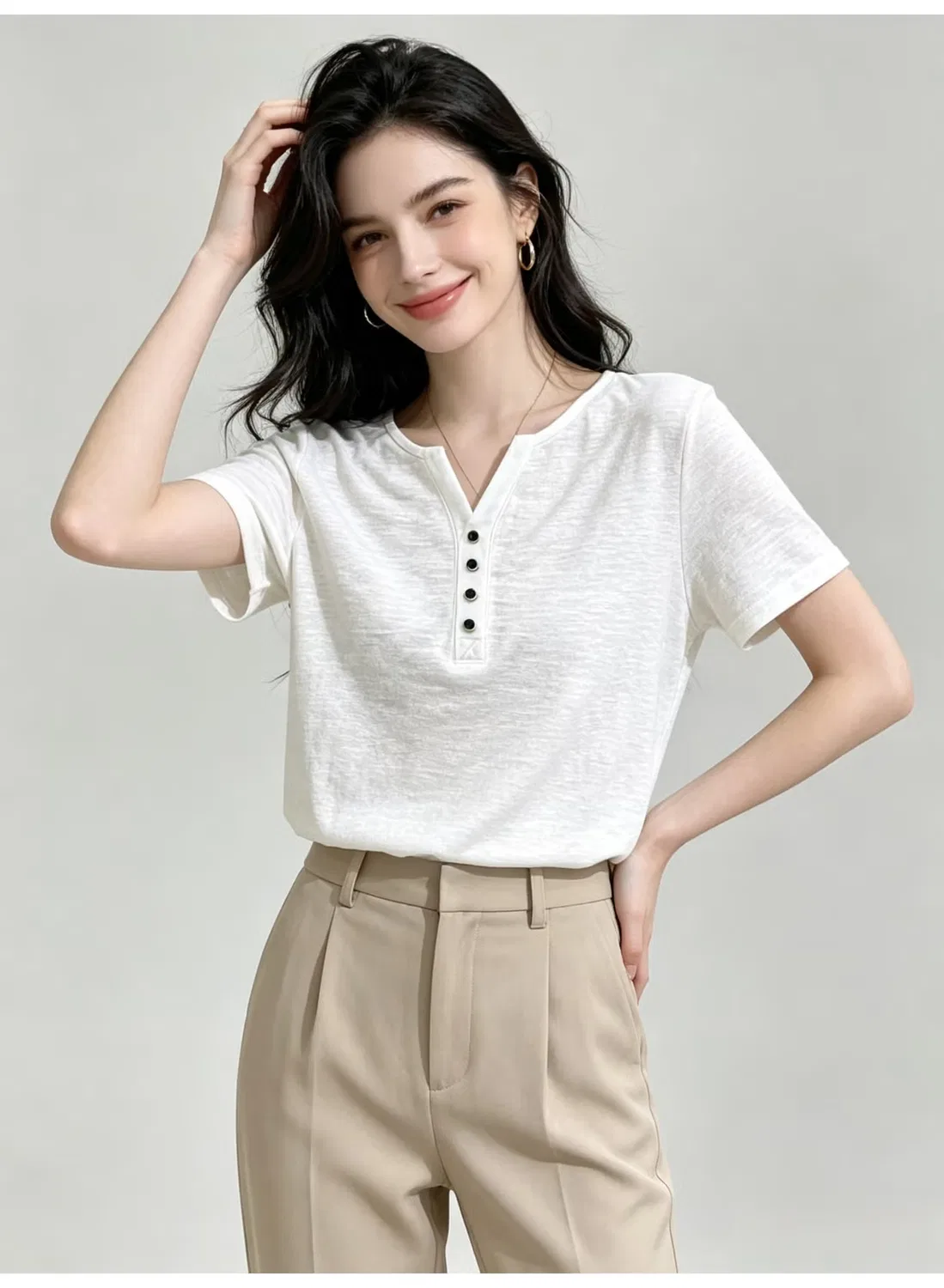 Футболка с коротким рукавом и вырезом лодочка Zara, белая — фото 4