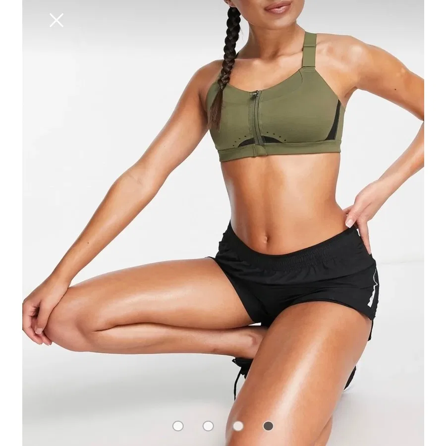 Спортивный бюстгальтер с высокой поддержкой и молнией Dri-Fit Alpha High-Support Padded Zip Training Nike, Зеленый — фото 3