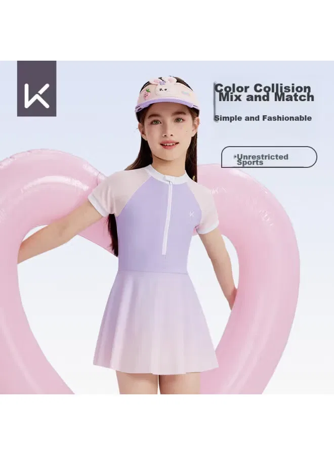 Keep Купальник слитный с защитой от солнца для девочек, лавандовый — фото 4