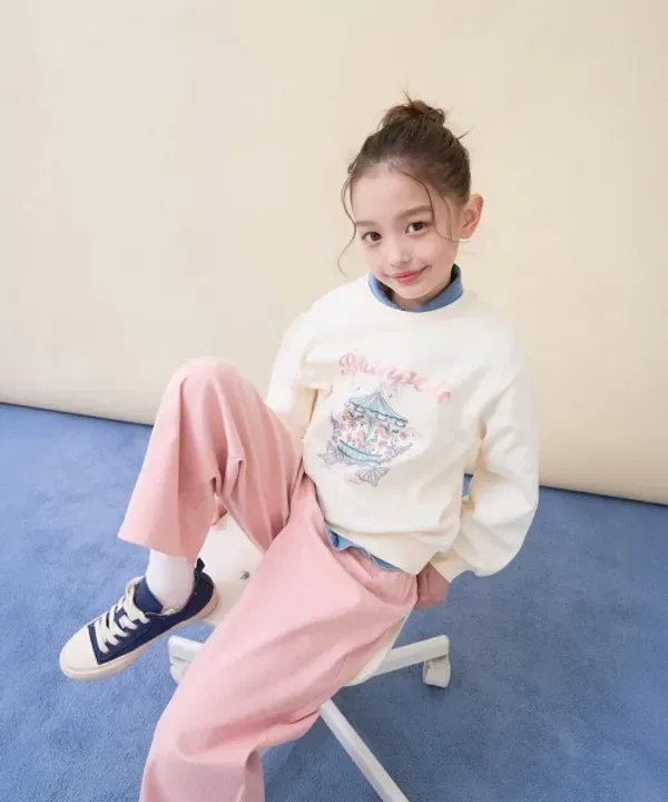 Свитшот детский с графическим принтом, Beanpole Kids, айвори