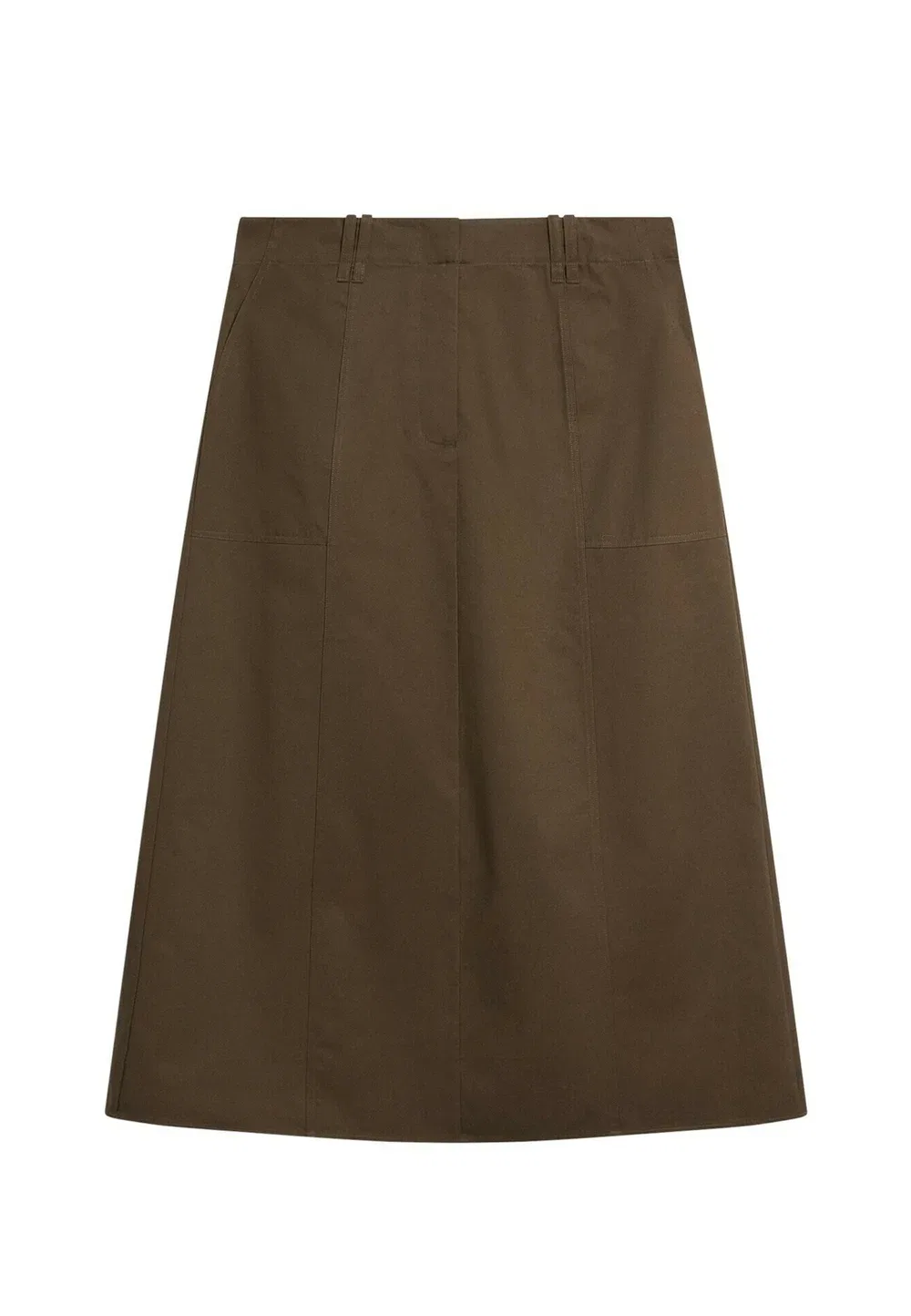 Юбка А-силуэта Massimo Dutti, Dark Brown — фото 4