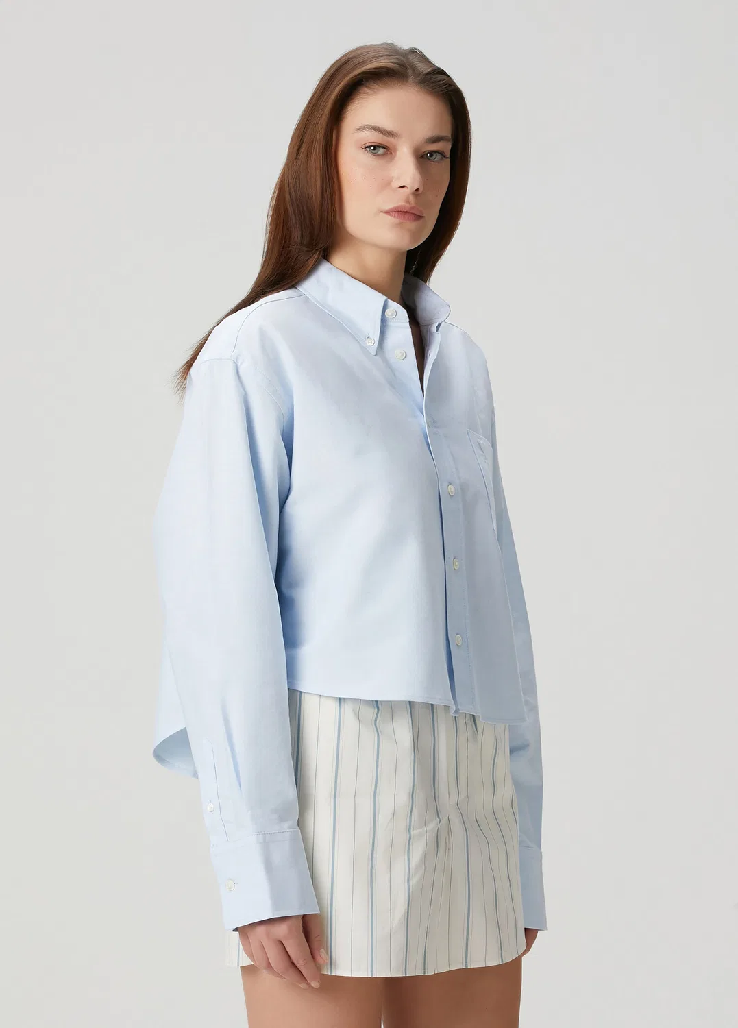 Блуза Oxford Oversized Ami Paris, light blue — фото 3