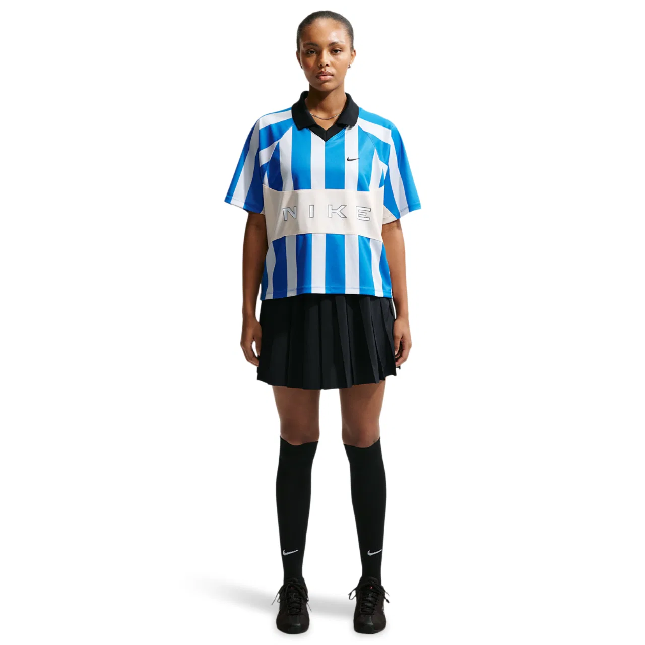Женская джерси Oversized Striped Jersey Nike, цвет Chalk/Lt Photo Blue/Lt Photo Blue — фото 3