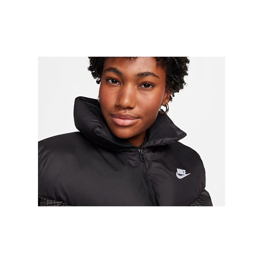 Женский утепленный жилет Nike Sportswear Windpuffer Therma Fit с длинным рукавом, Черный — фото 3