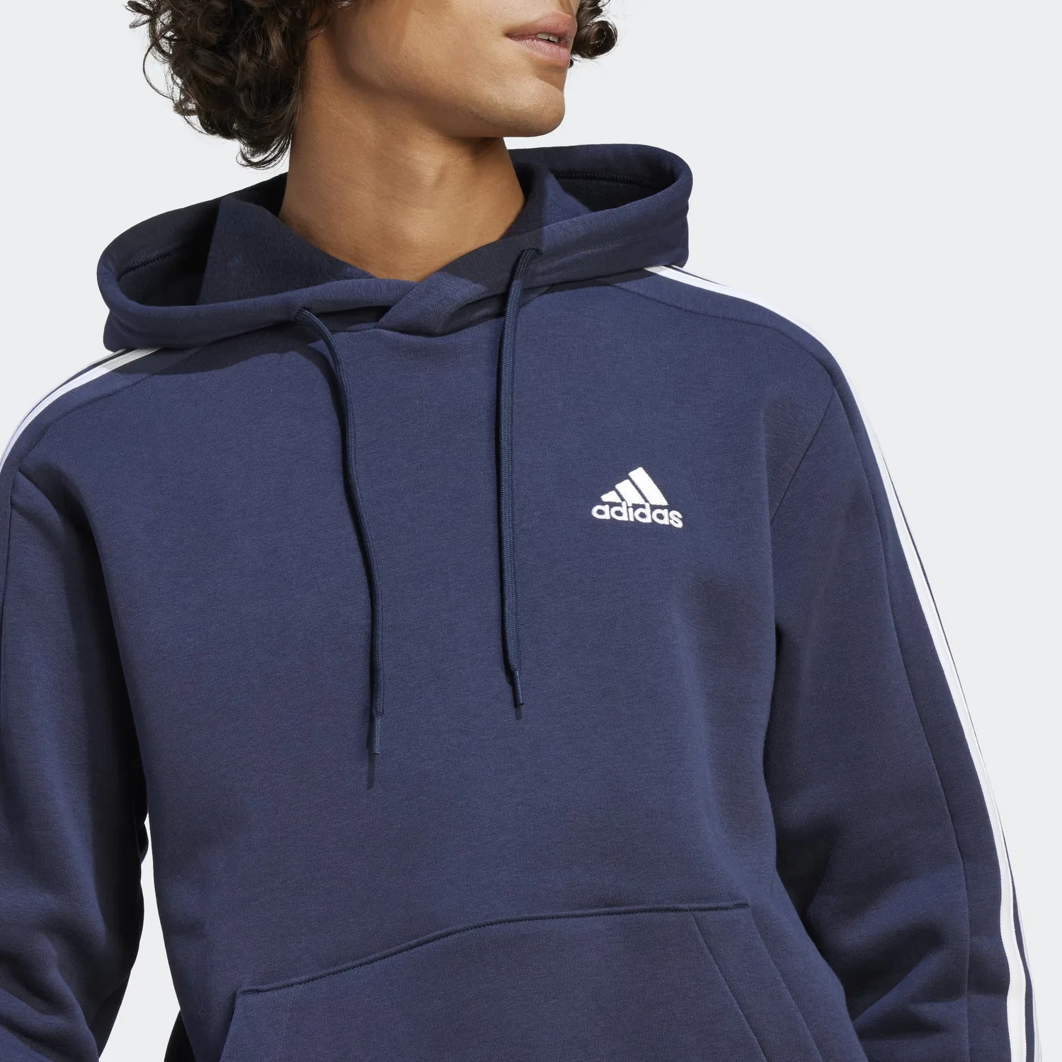 Мужской худи с флисом и тремя полосами Essentials adidas, 2-Ink — фото 2