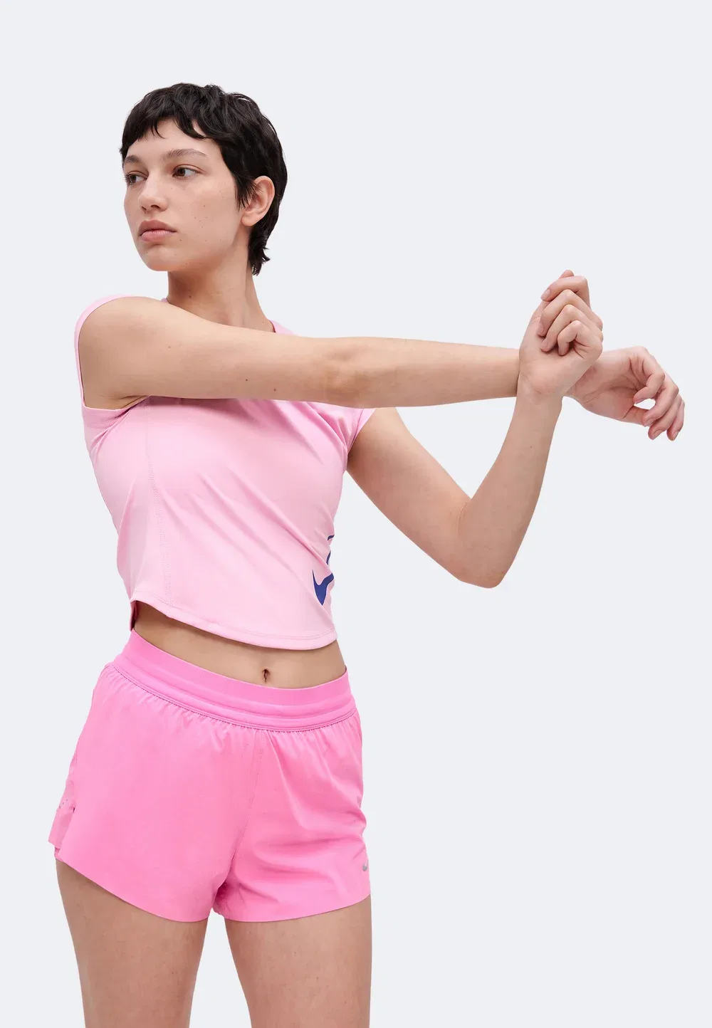 Темповая пробежка - спортивная футболка Nike Performance, Pink Rise/Old Royal — фото 4