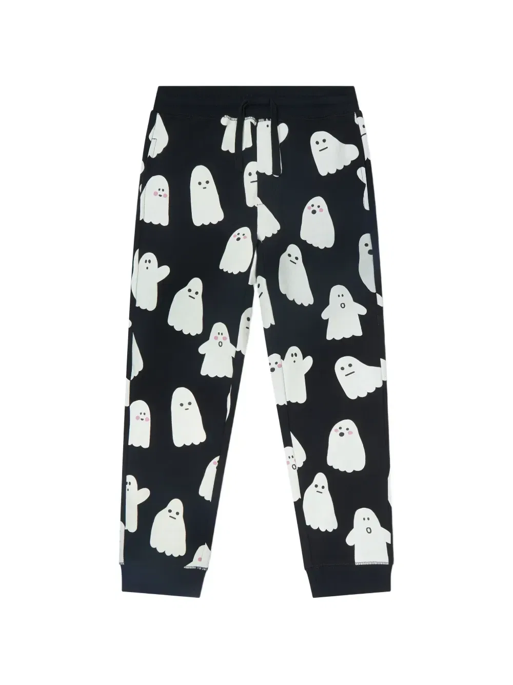Спортивные брюки с кулиской и принтом призраков Stella McCartney Kids, черный