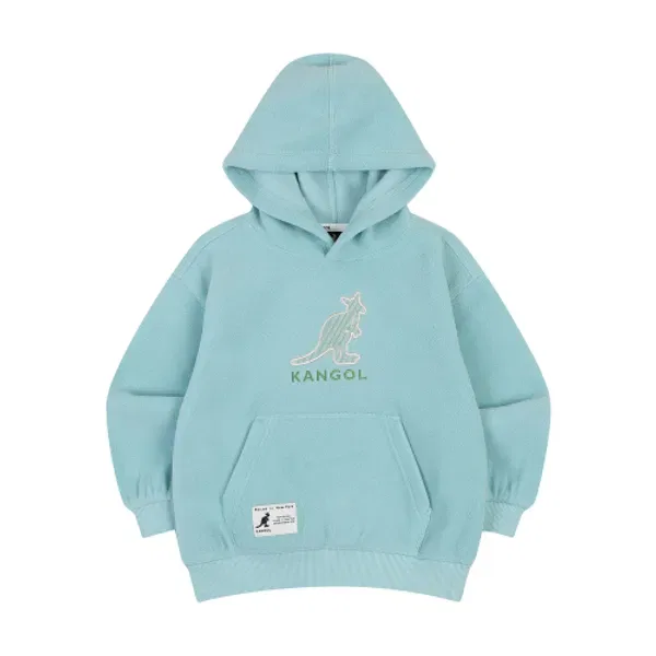 Флисовая худи с вельветовым логотипом QD 0003, Kangol Kids, мятный