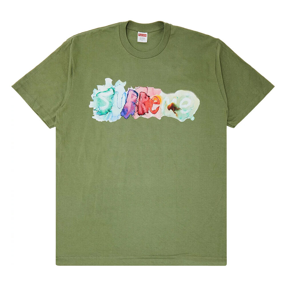 Футболка Supreme Watercolor, светлый оливковый — фото 2