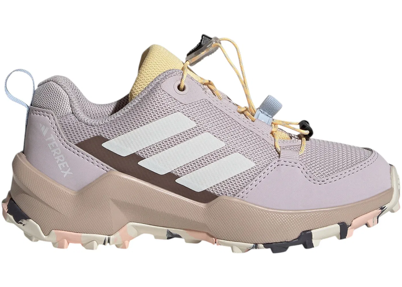 Детские кроссовки для мальчиков с быстрой шнуровкой Adidas Terrex AX4S Speed Lacing, Ice Purple/Off White/Ice Tangerine