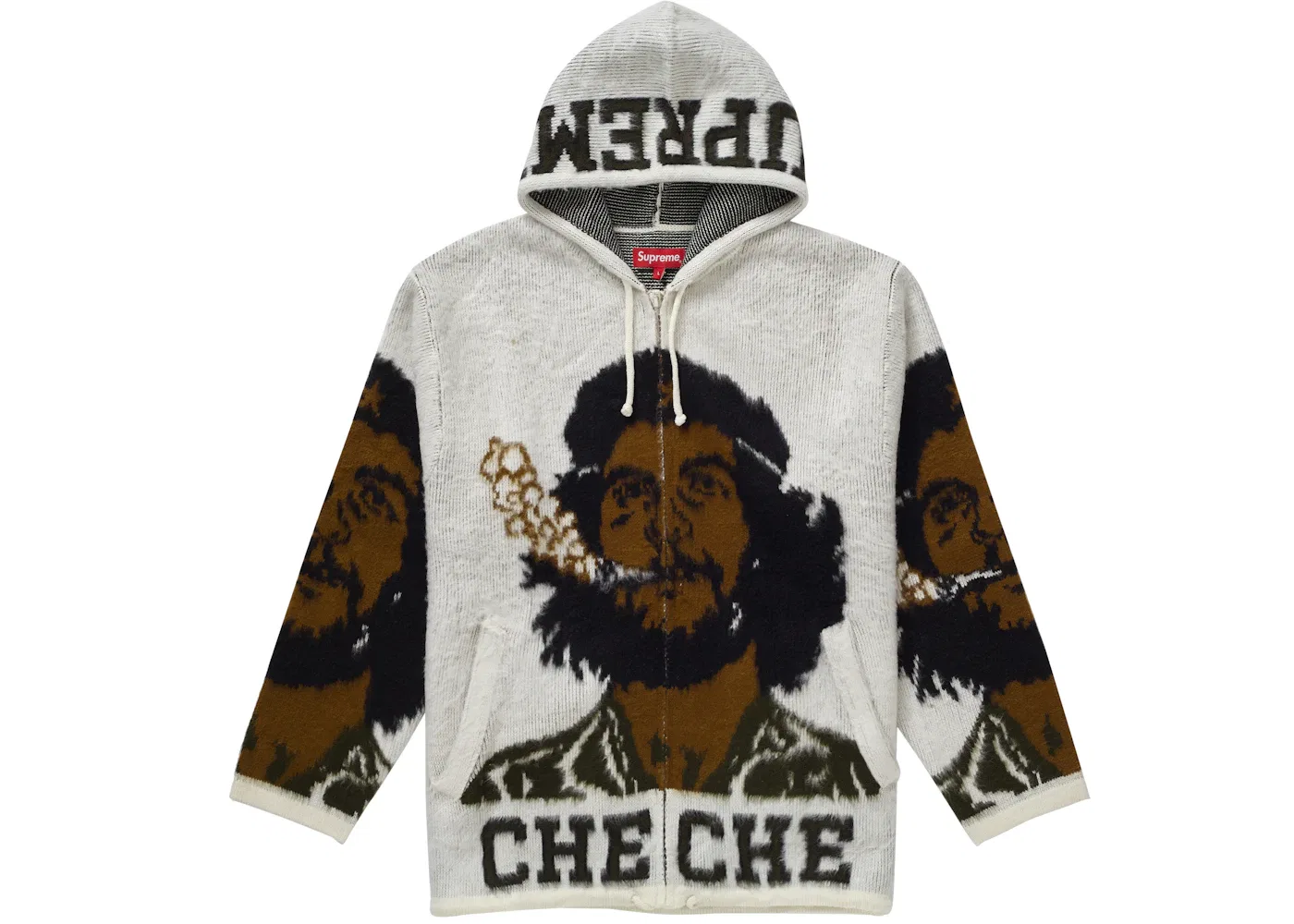 Мужской свитер с капюшоном на молнии Supreme, White