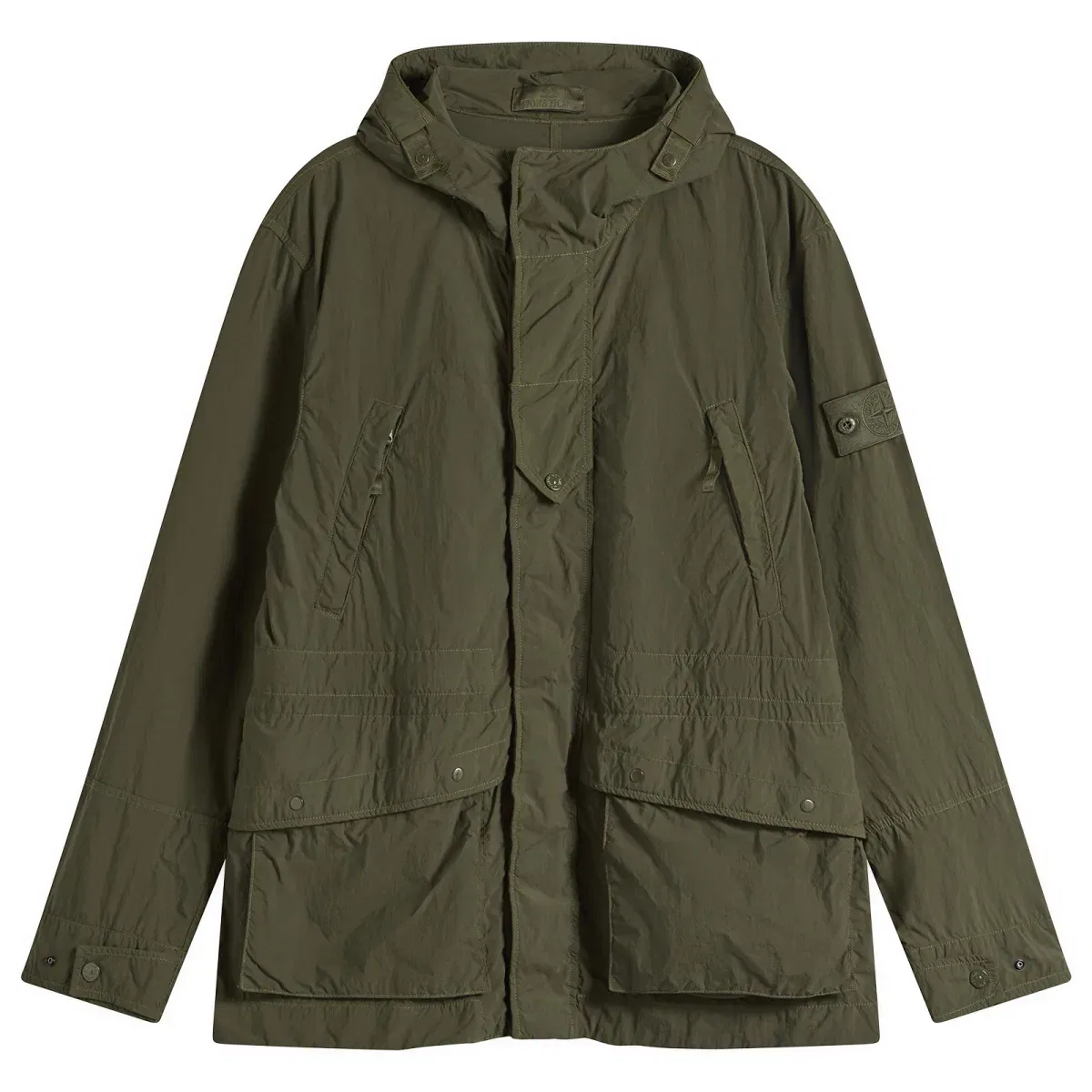 Парка из нейлона с капюшоном Ghost Stone Island, Military Green