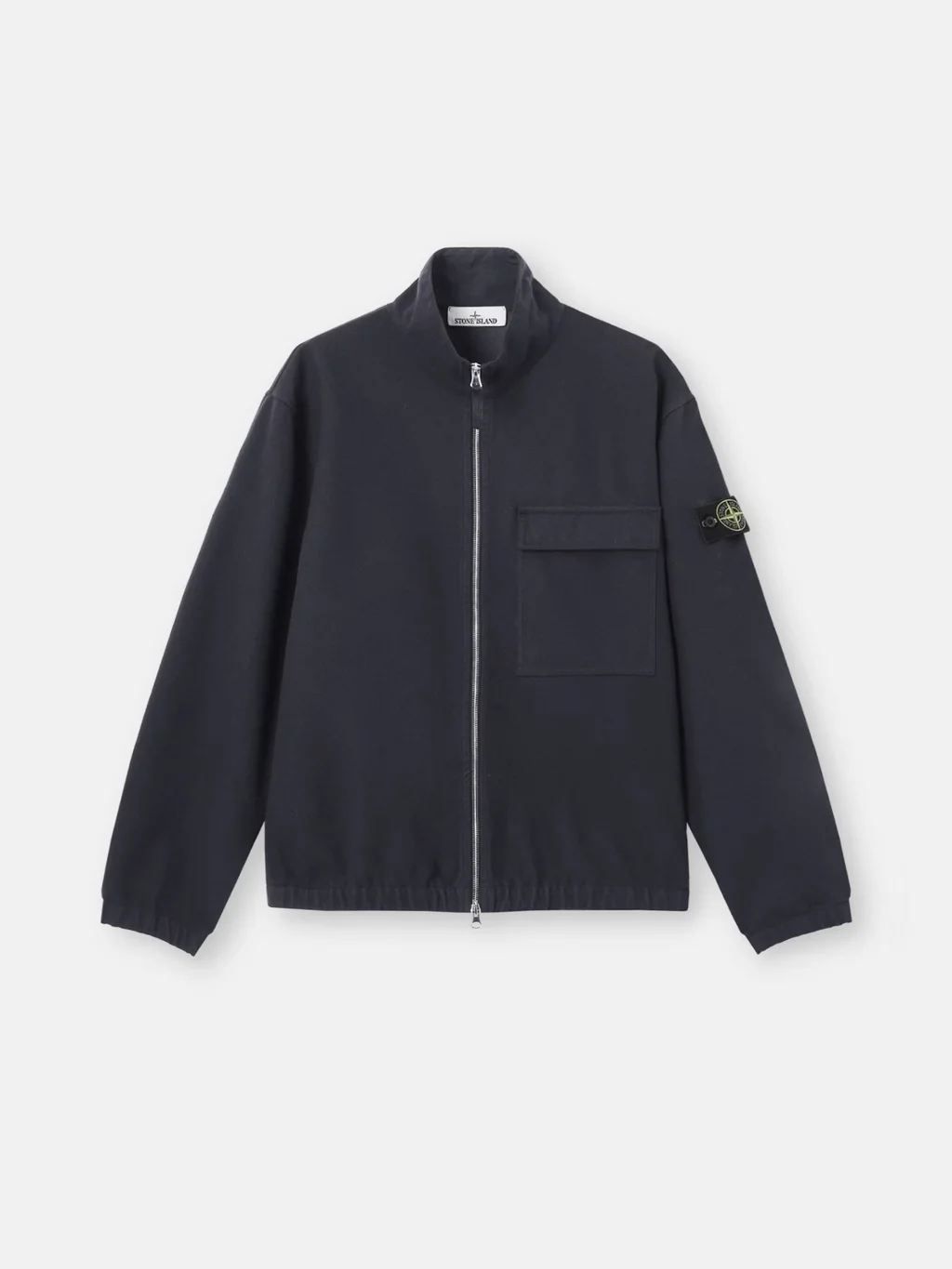 Мужская рубашка-куртка Stone Island Comfort-fit Zip-up With Elasticized Cuffs, темно-синий — фото 2