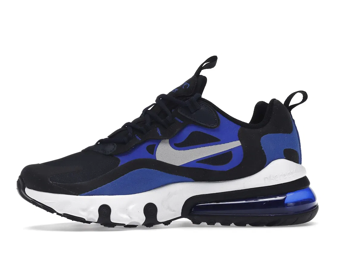 Детские кроссовки Lifestyle Nike Air Max 270 React, Midnight Navy Racer Blue Black Metallic Silver — фото 3