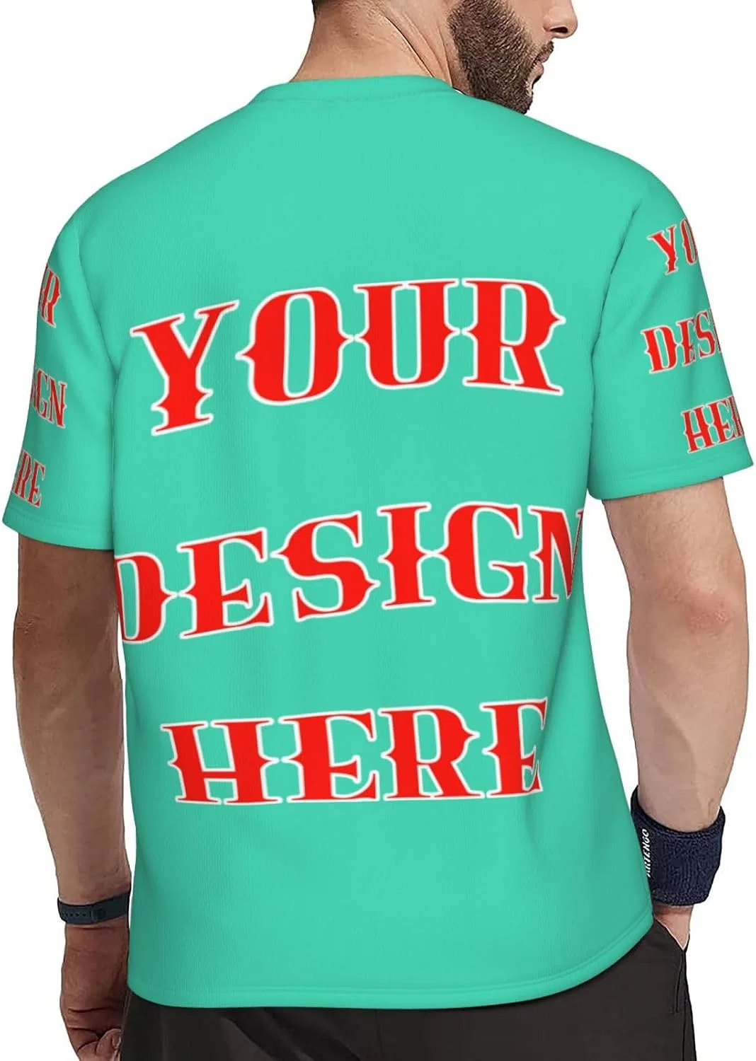 Мужская футболка из сетки Regular Fit Generic, Light Green — фото 4