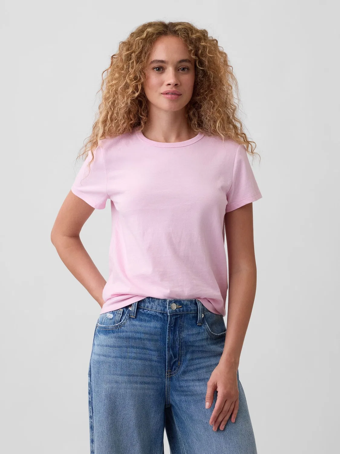 Футболка с круглым вырезом Gap, Light Pink
