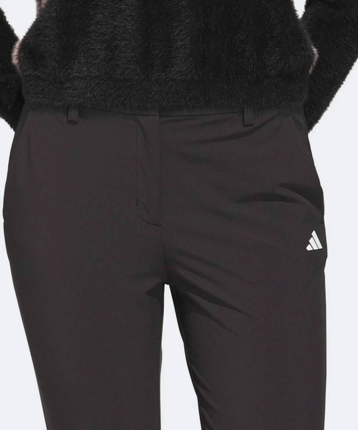 Женские брюки скинни с принтом бренда Adidas, Черный — фото 3