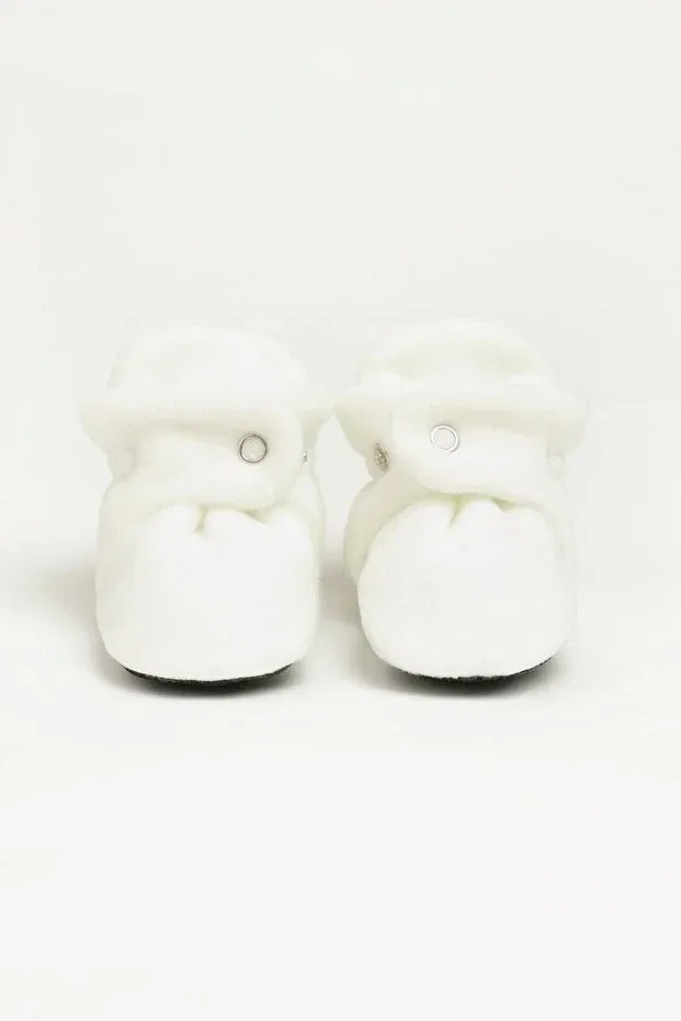 Детские тапочки для новорожденных с флисом Snoozies Babyzilla, White — фото 3