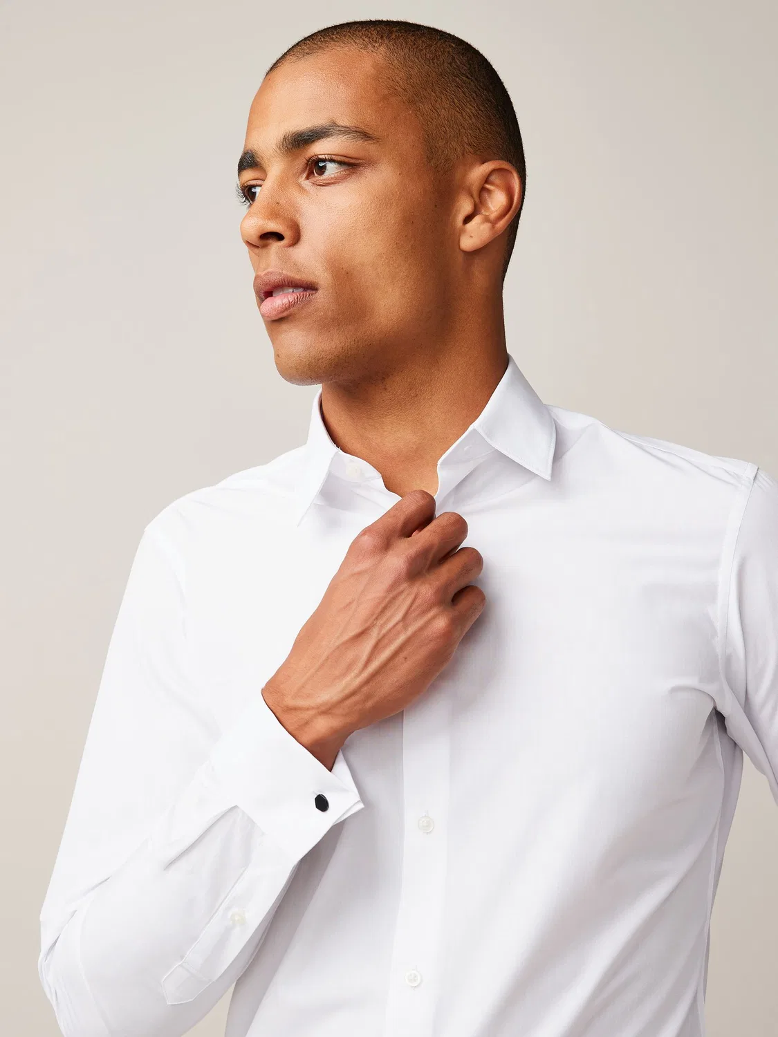 Рубашка с двойным манжетом, Slim Fit, White Next, белая — фото 4