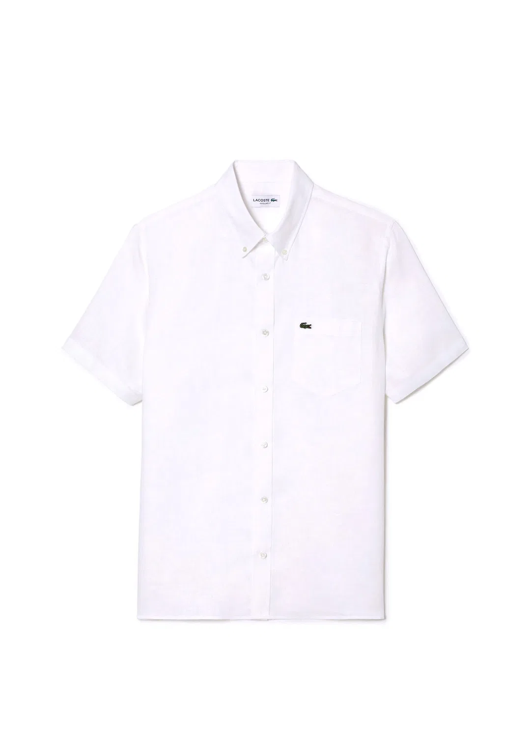 Рубашка Lacoste с воротником на пуговицах, короткий рукав, белый