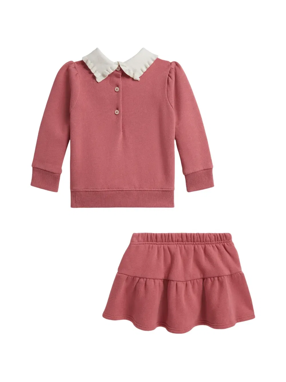 Комплект из топа и юбки с вышивкой Polo Ralph Lauren Kids, розовый — фото 2