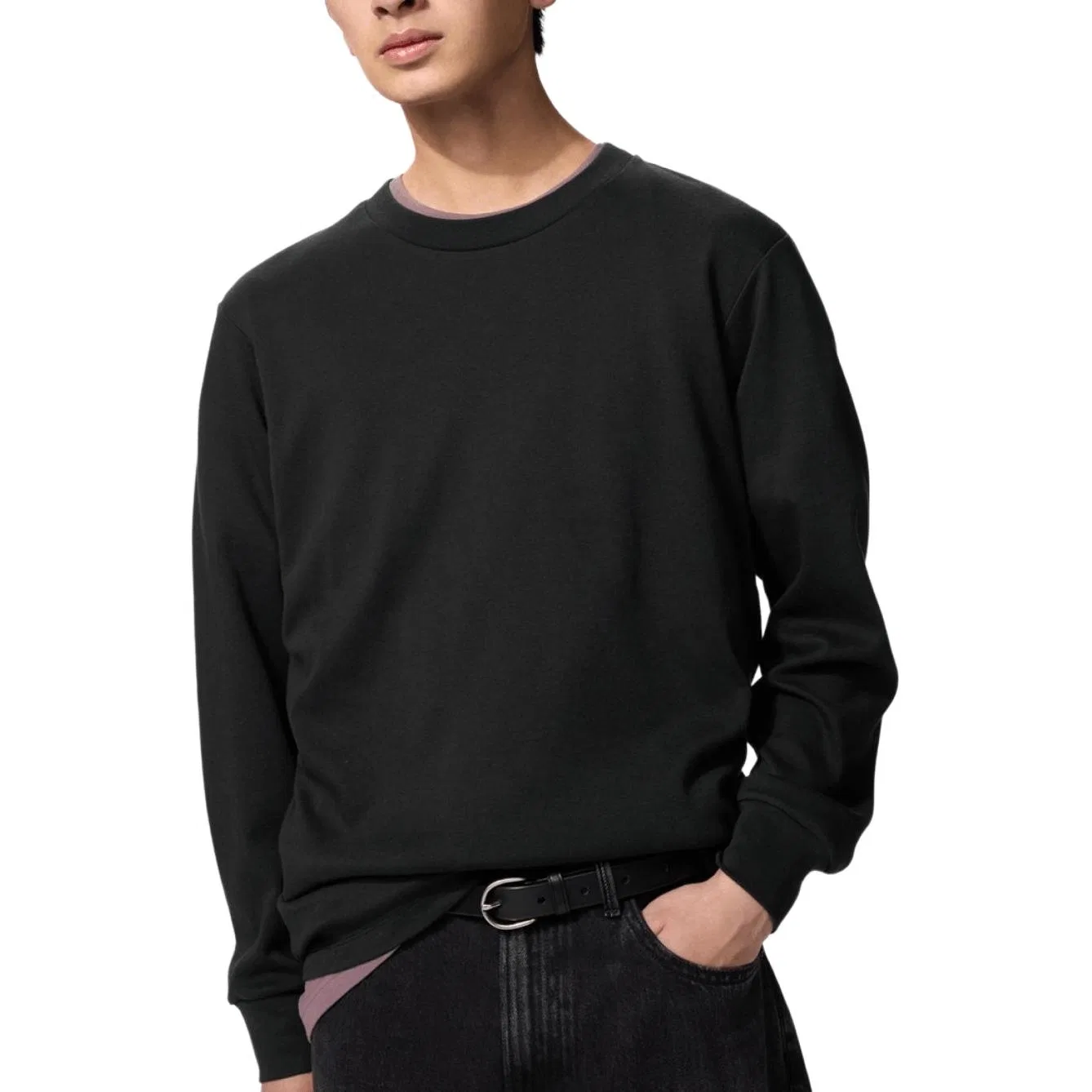 Мужская футболка с круглым вырезом Black UNIQLO