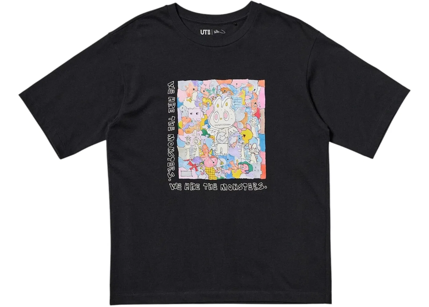 Женская футболка с принтом Uniqlo x POP MART The Monsters Uniqlo, Black