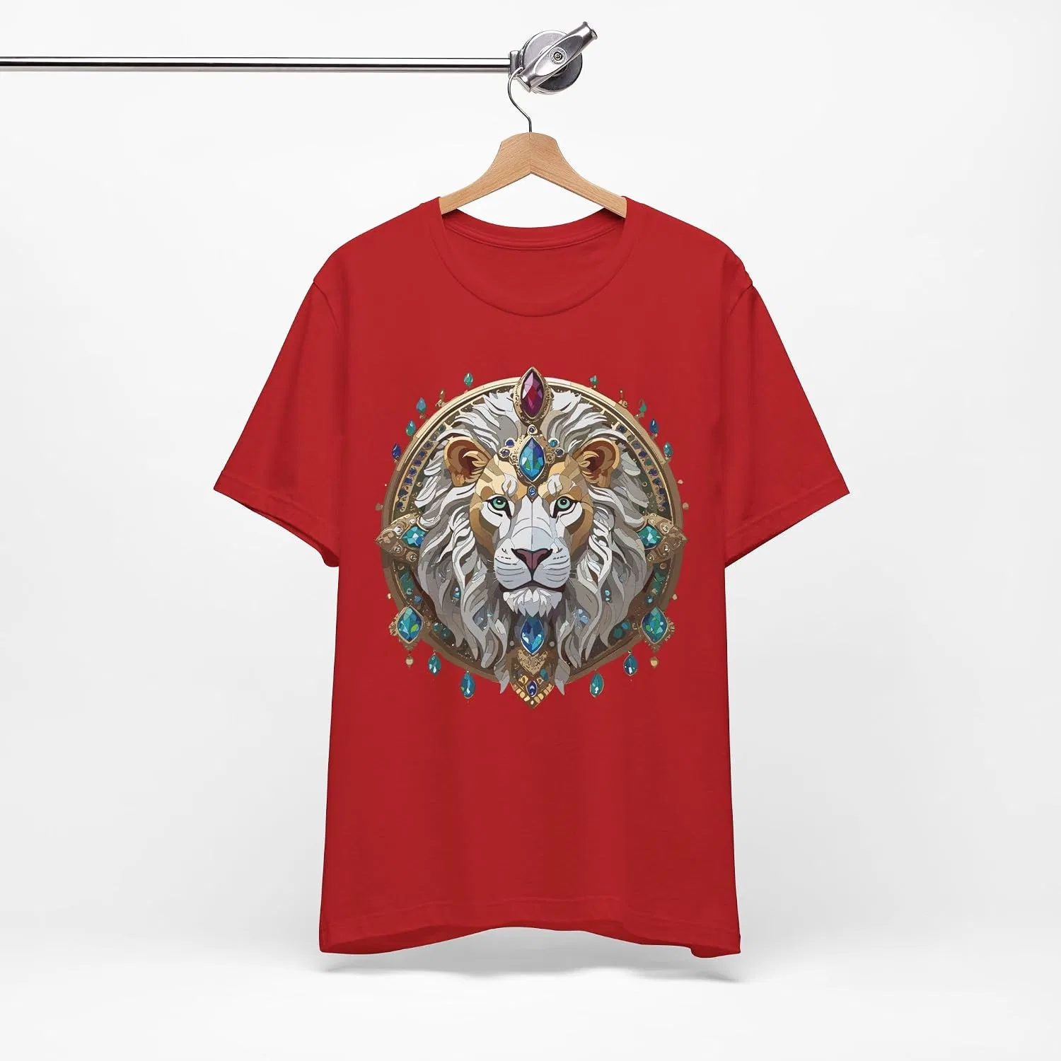 Unisex футболка с графическим принтом Lion Bella Canvas 3001, Red — фото 3