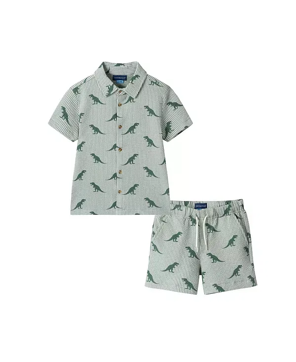 Детский комплект для мальчиков с коротким рукавом Andy & Evan, Green Dino