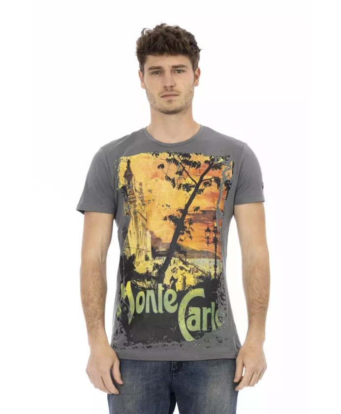 

Мужская футболка из серого хлопка Trussardi, серый