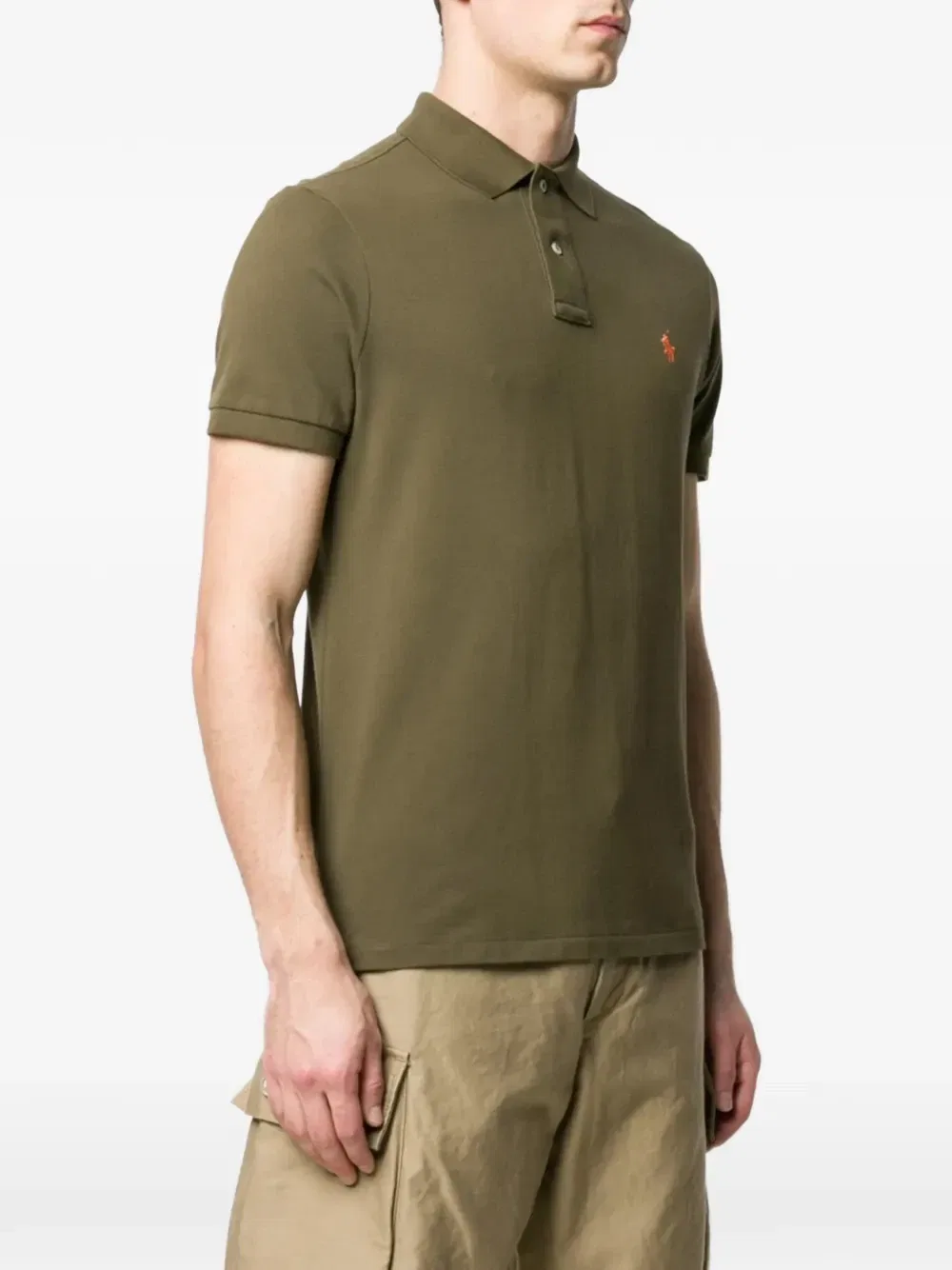 Рубашка-поло из хлопка с вышитым логотипом Polo Ralph Lauren, хаки — фото 2
