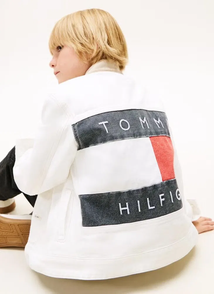 Джинсовая куртка-тракер с флагом Tommy Hilfiger, деним архив — фото 3
