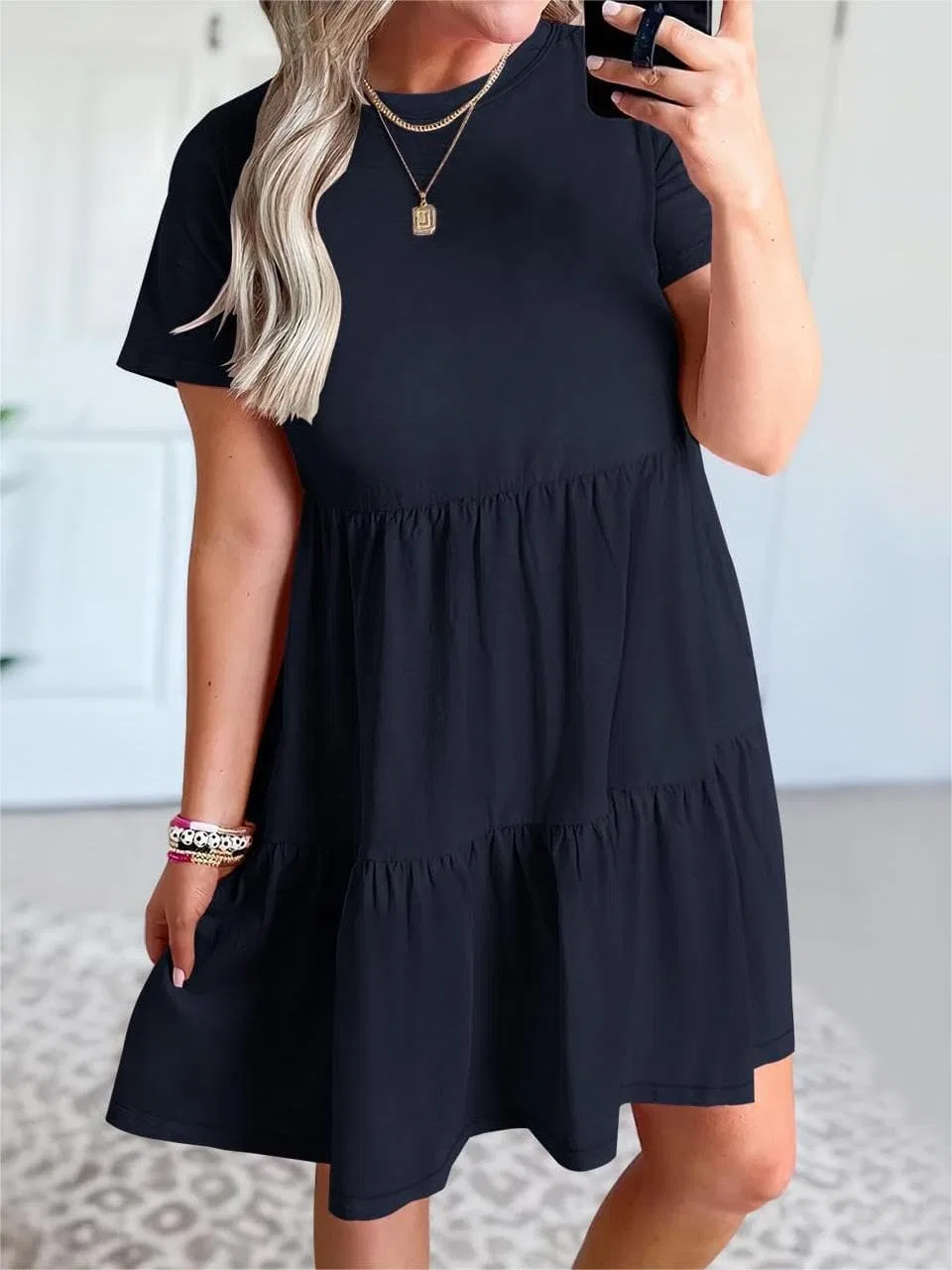 Женское повседневное платье-футболка A-line Sundresses, Dark Blue — фото 4