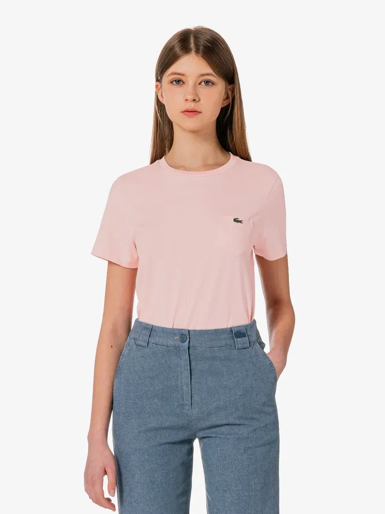 Футболка LACOSTE Pink с карманом — фото 4