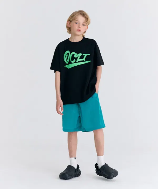 Шорты из нейлона, квадратный крэнч, Ocelot Junior, зеленый — фото 2