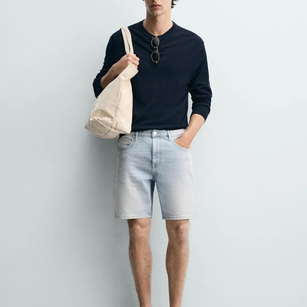 Мужские джинсовые шорты Light Blue ZARA, Light Blue — фото 4
