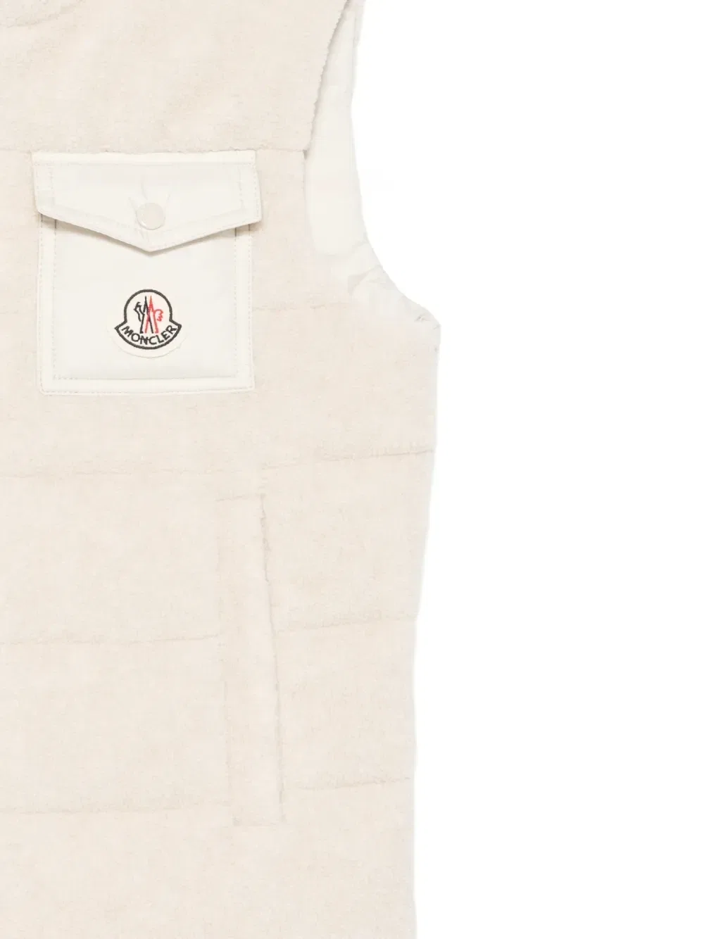 Флисовая стеганая жилетка Merek Moncler Enfant, бежевый — фото 3