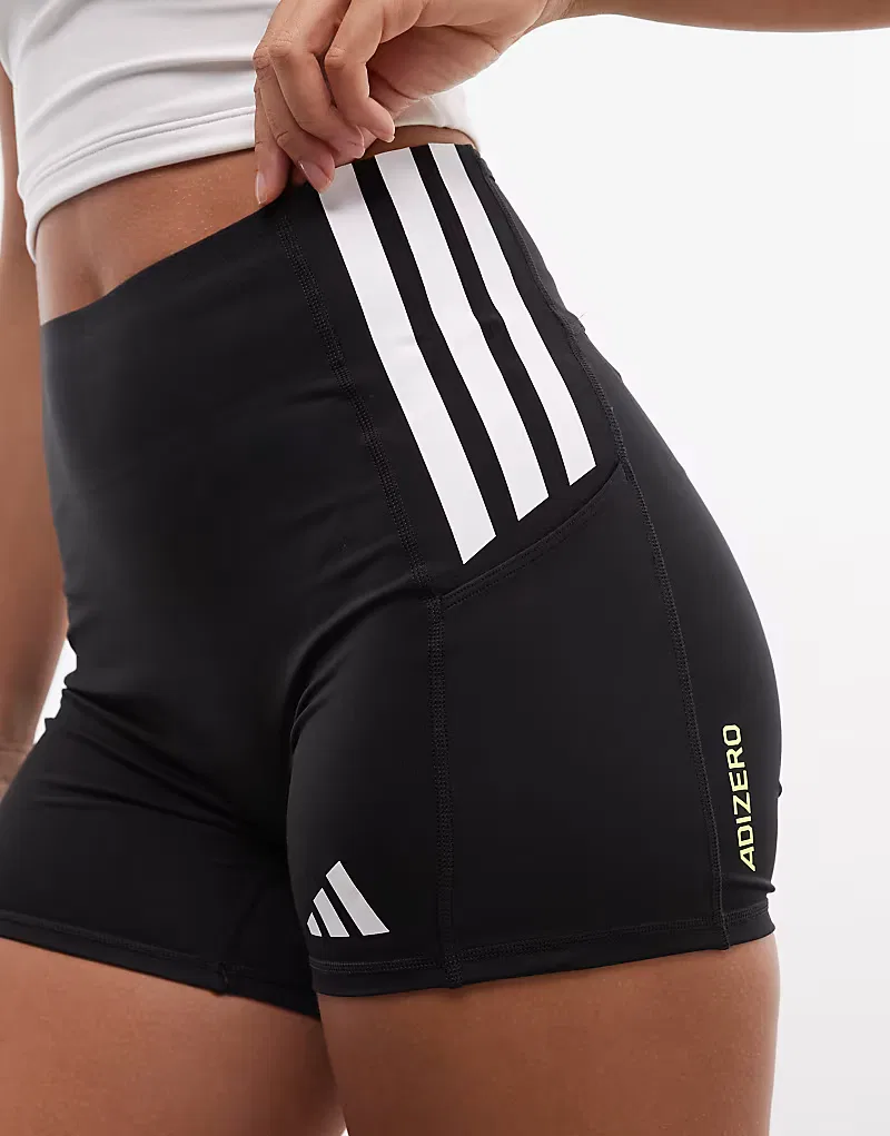 Облегающие беговые шорты Adidas Adizero, черный — фото 2