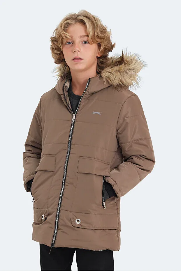 Детское зимнее пальто с капюшоном Camelia Slazenger, Beige