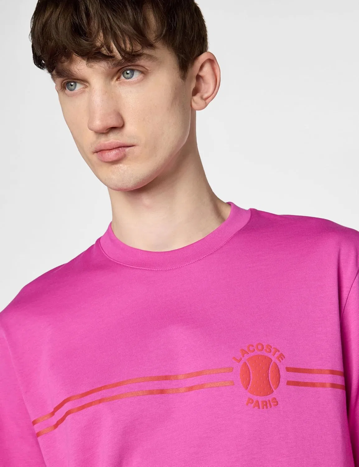 Мужская футболка с вышитым крокодилом Lacoste, Malva — фото 3