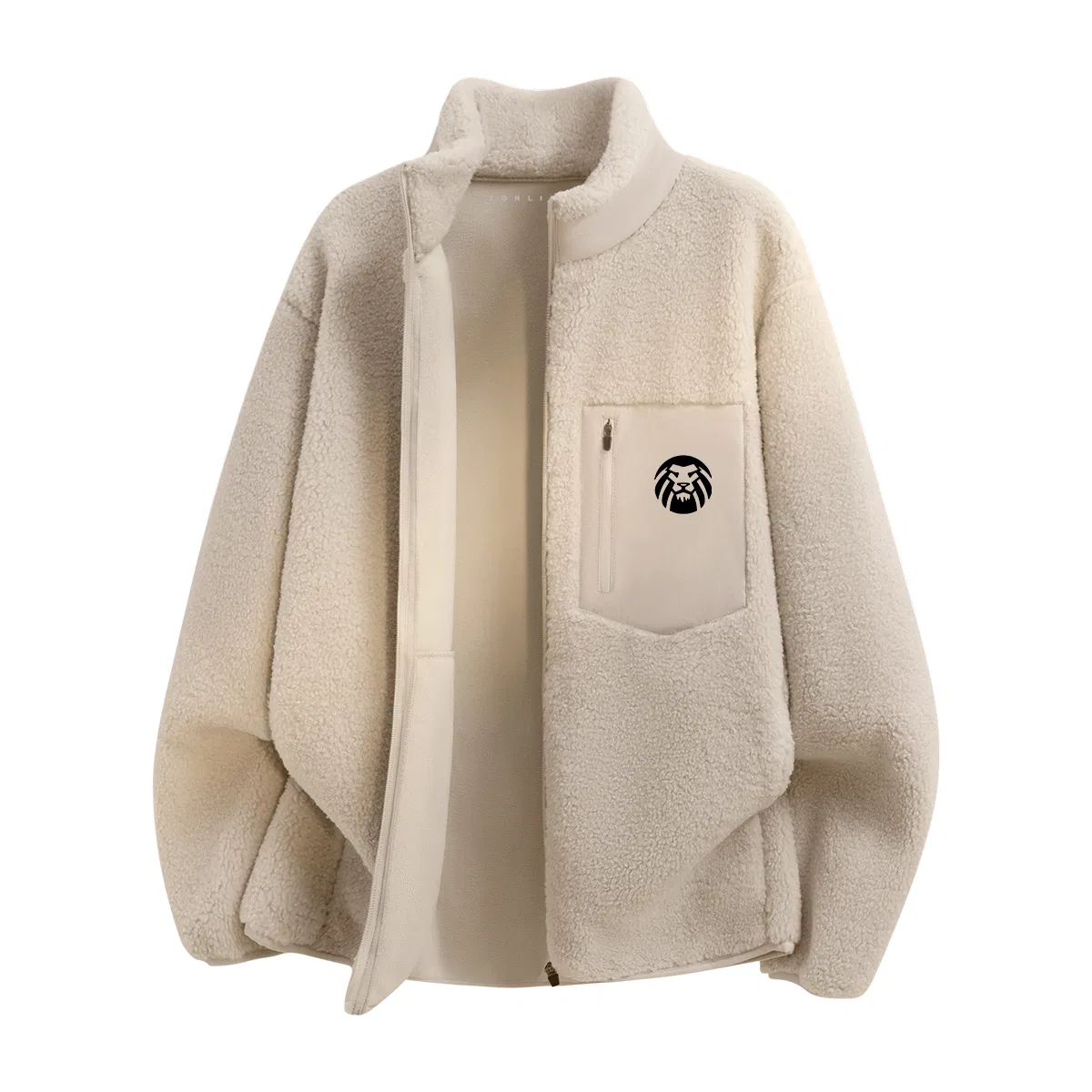 Детское пальто из флиса с принтом Tonlion, Цвет: (Extra Thick Fleece)Light Brown (tn Tang Lion Totem Chest Badge)