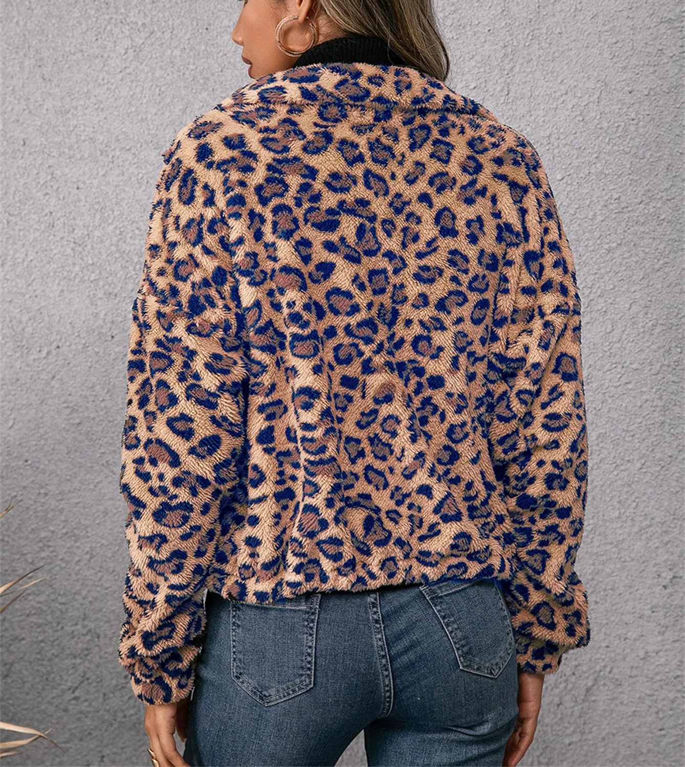 Женское пальто с принтом Leopard Fleece Coat, бренд, 1 — фото 3