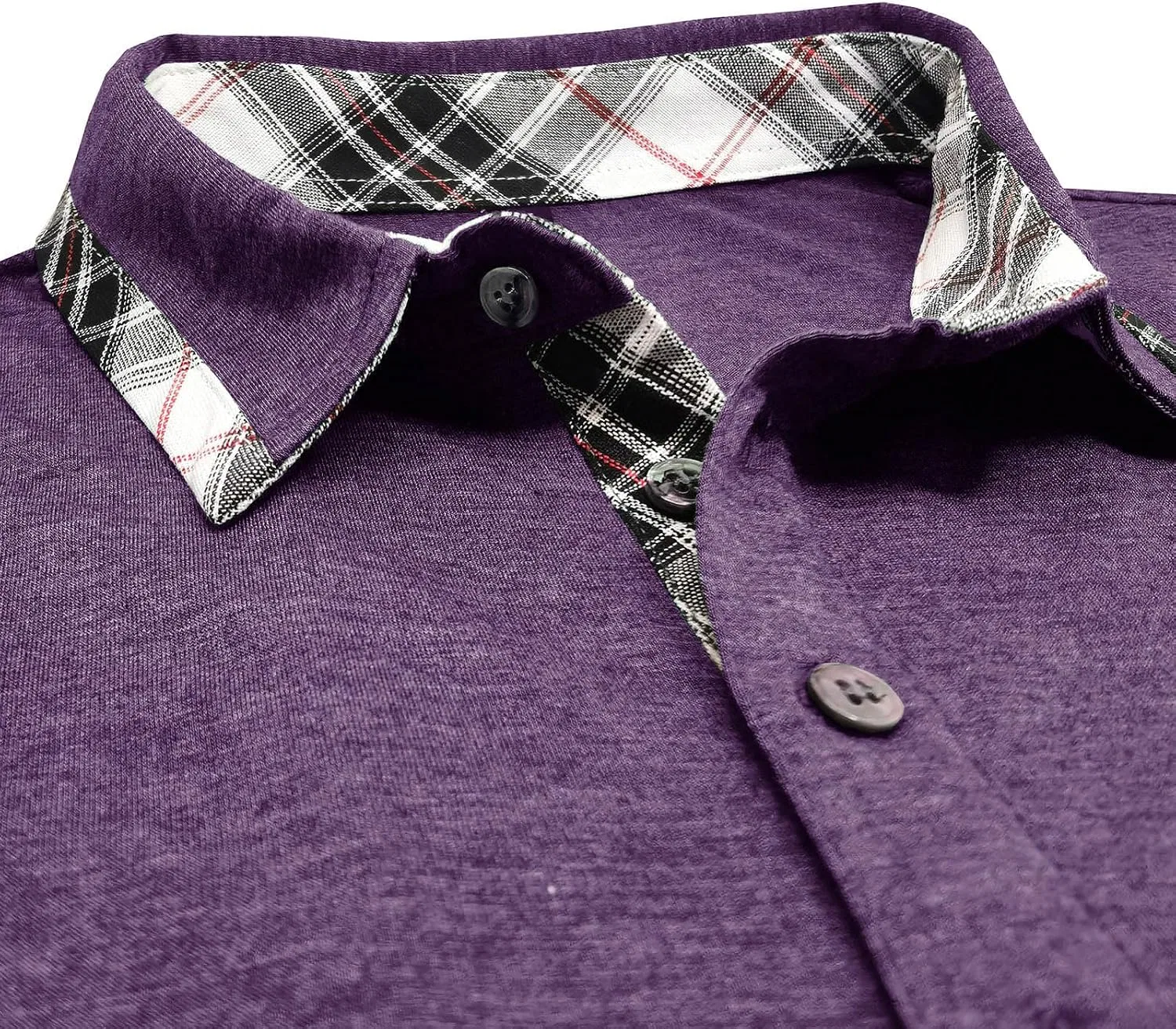 Мужская классическая футболка с воротником и карманом, Purple — фото 2