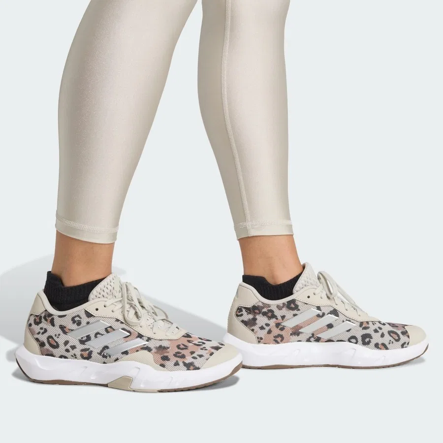 Леггинсы с зауженным кроем и блеском Optime Essentials Shine adidas, Бежевый — фото 4