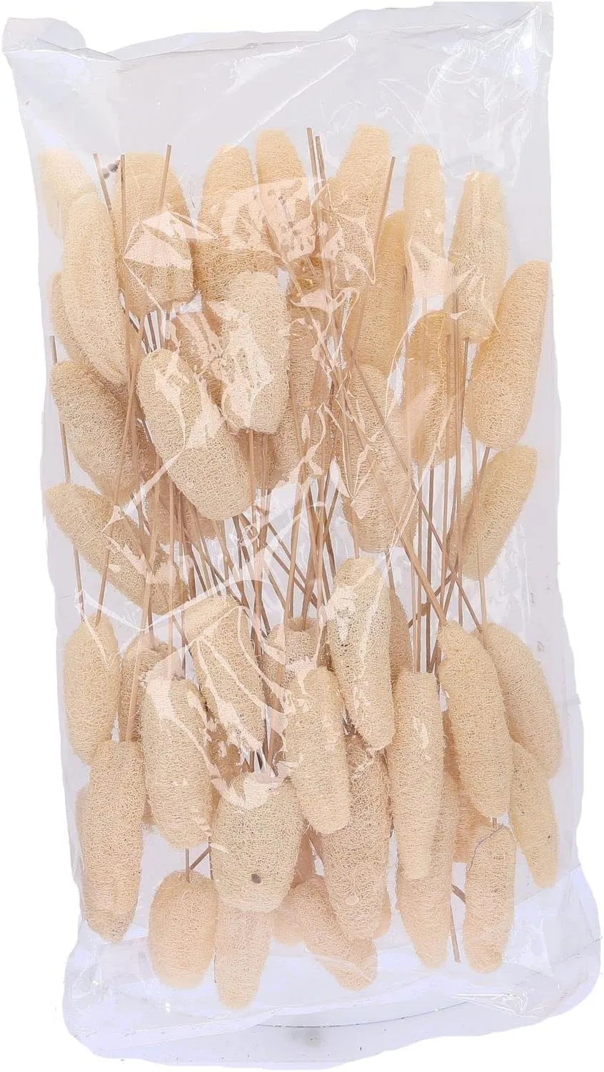 Люфа на ручке, 50 шт, Отбеленная, Vosteen