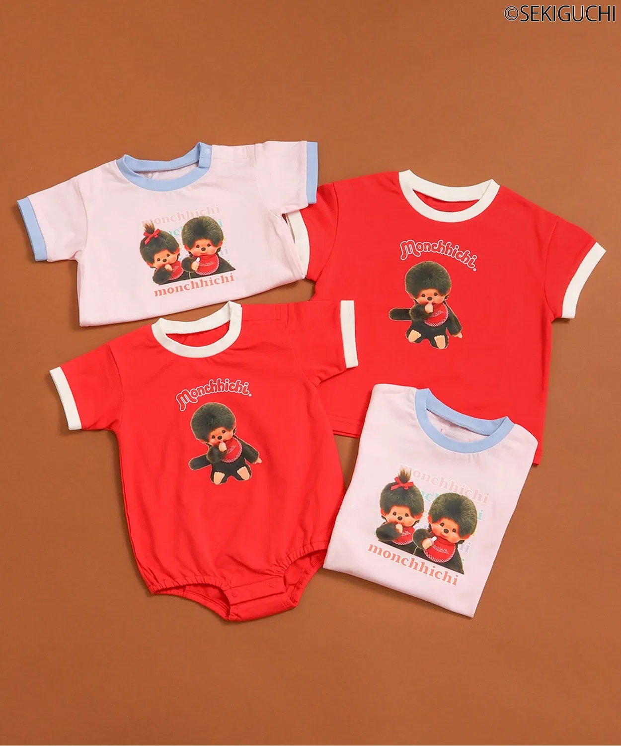 Детский боди-комбинезон с принтом Monchhichi, модель Ringer Bodysuit, apres les cours, Pink — фото 3