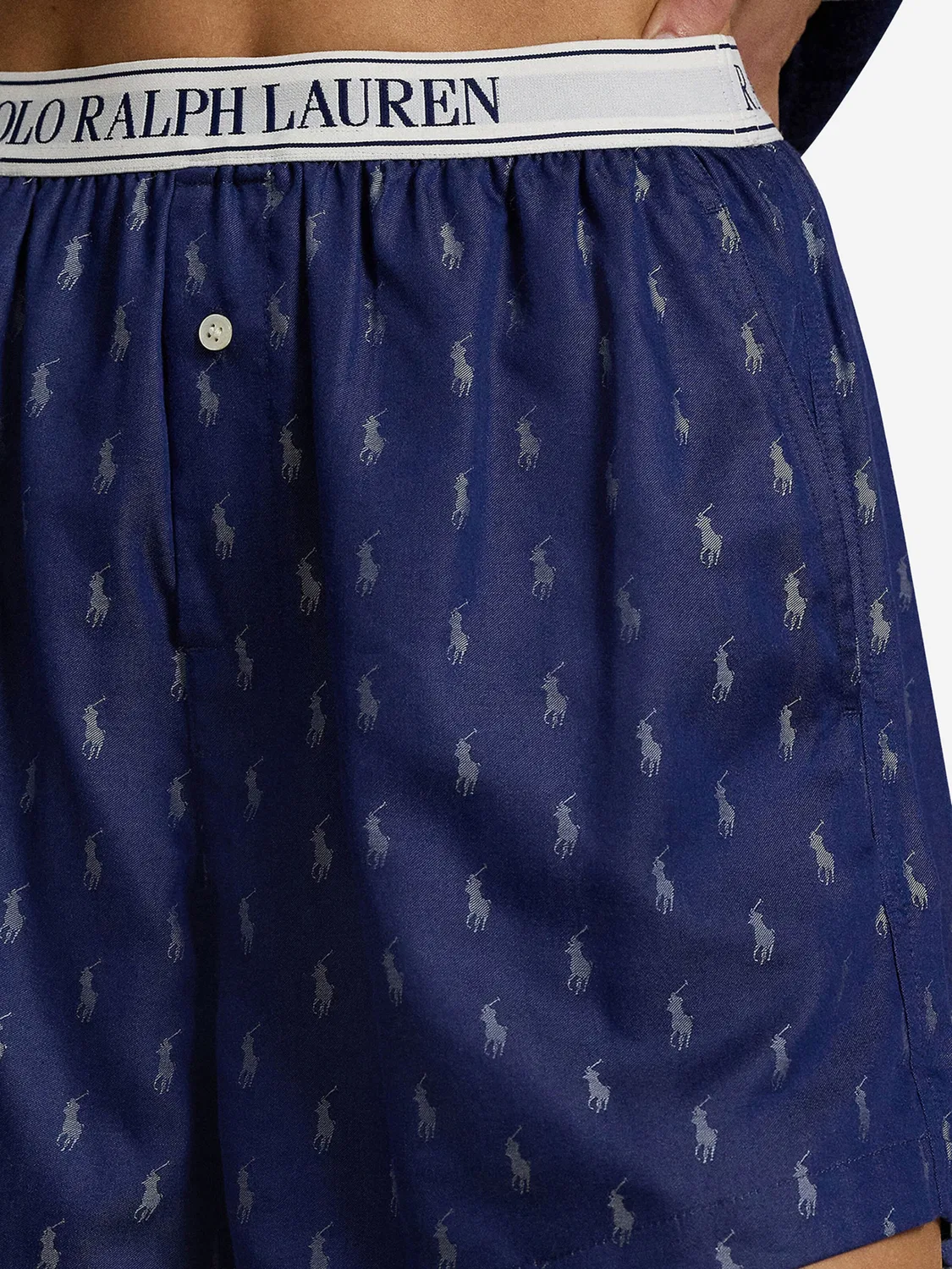 Пижамные брюки Polo Ralph Lauren Jacquard Polo Player темно-синего цвета — фото 4
