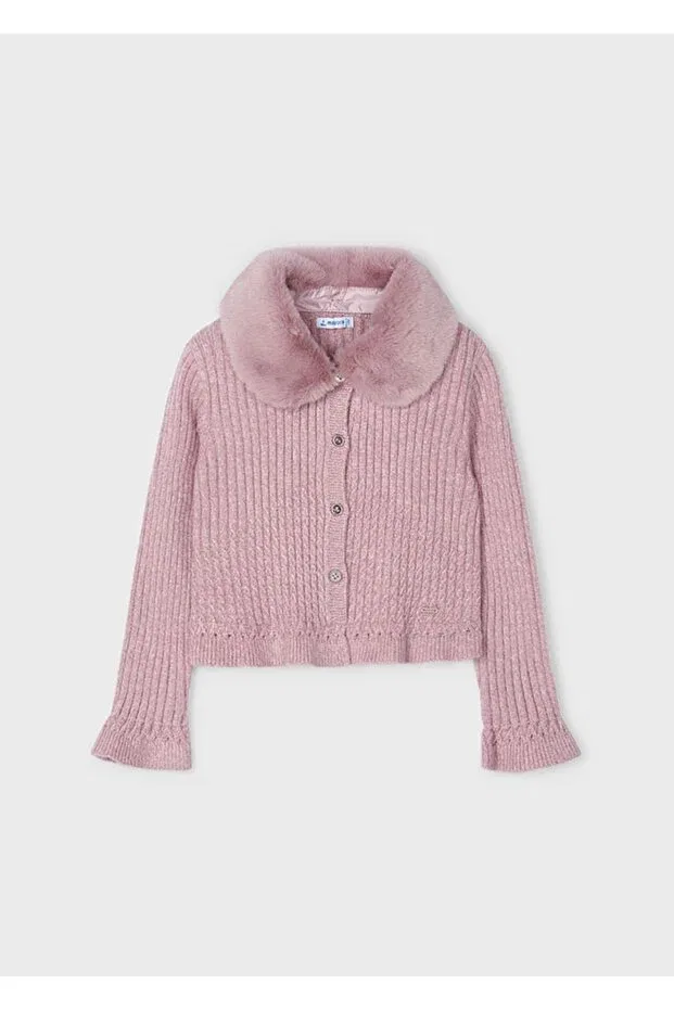 Детское платье-кардиган для девочек из трикотажа Mayoral, Pink — фото 2